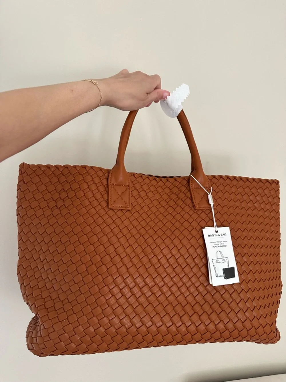 Ithaca woven vegan leather tote - Picture 1 of 3